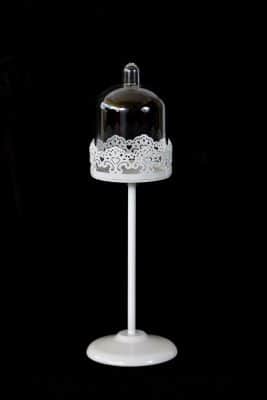 מעמד קאפקייקס/נרות תחרה לבן