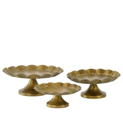 מעמד עוגה/עוגיות זהב דגם פרח